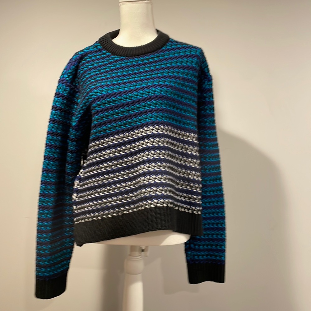 Beautiful multi color Proenza Schouler sweater with side zipper details.